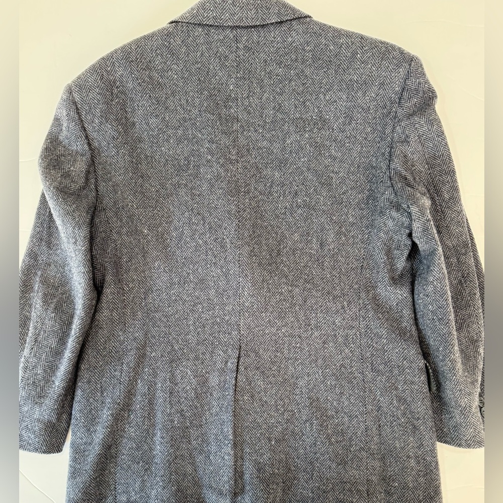 Towncraft Gray Blue Herringbone Tweed Blazer Wool 40S Classic - Picture 5 of 11
